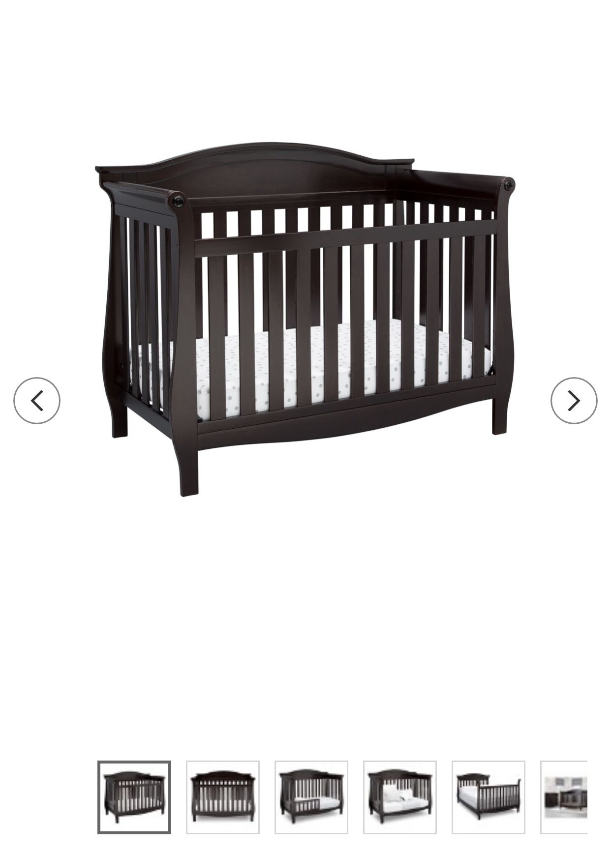Baby crib dark wood