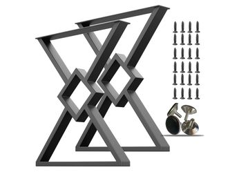 Metal Table Legs - 28x24 inch, Diamond-Shape Black