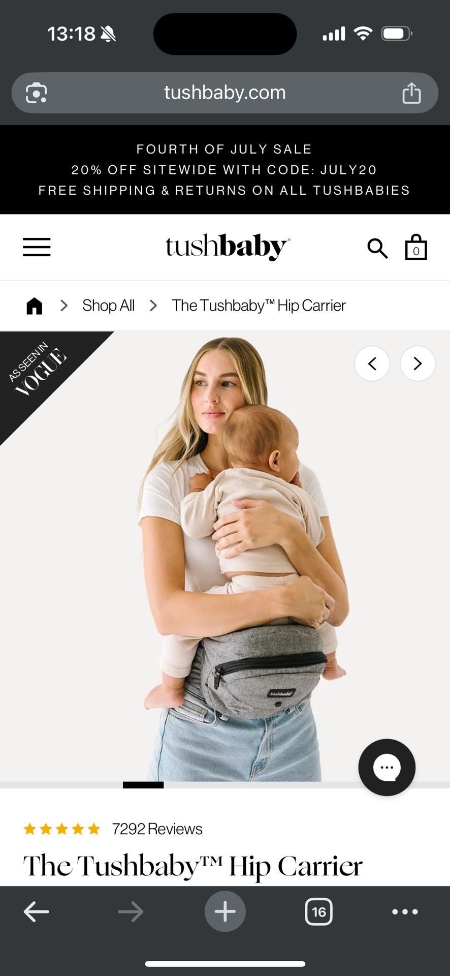 Tush Baby Hip Carrier
