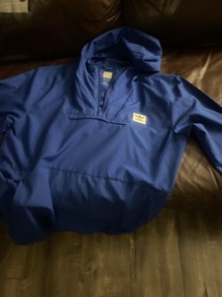 Adidas Originals Blue Windbreaker Hoodie – Trefoil Logo – Size S