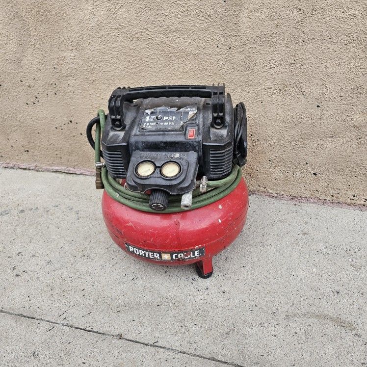 Porter Cable 6 Gallon Pancake Oil Free Air Compressor