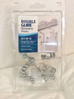 Decorative Roller Shower Curtains Hooks, Set of 12