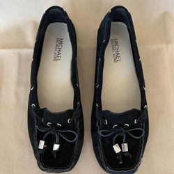 MICHAEL Michael Kors Black Suede Moccasin Loafers