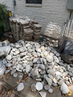 Concrete pads and landscaping blocks