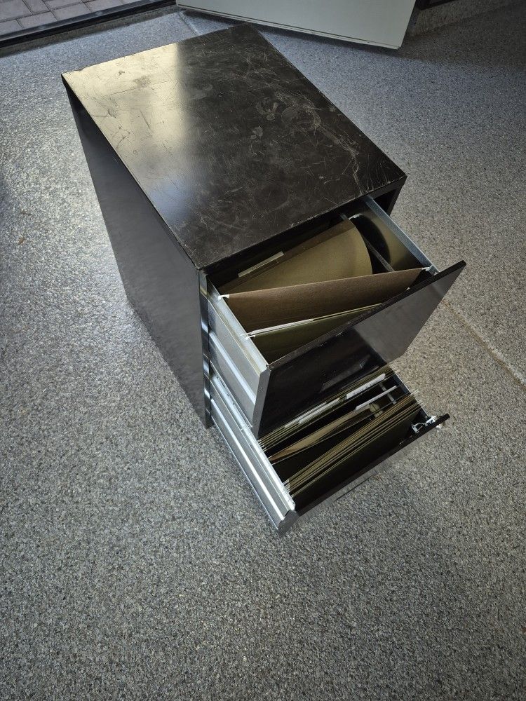 Small Black Filing Cabinet.