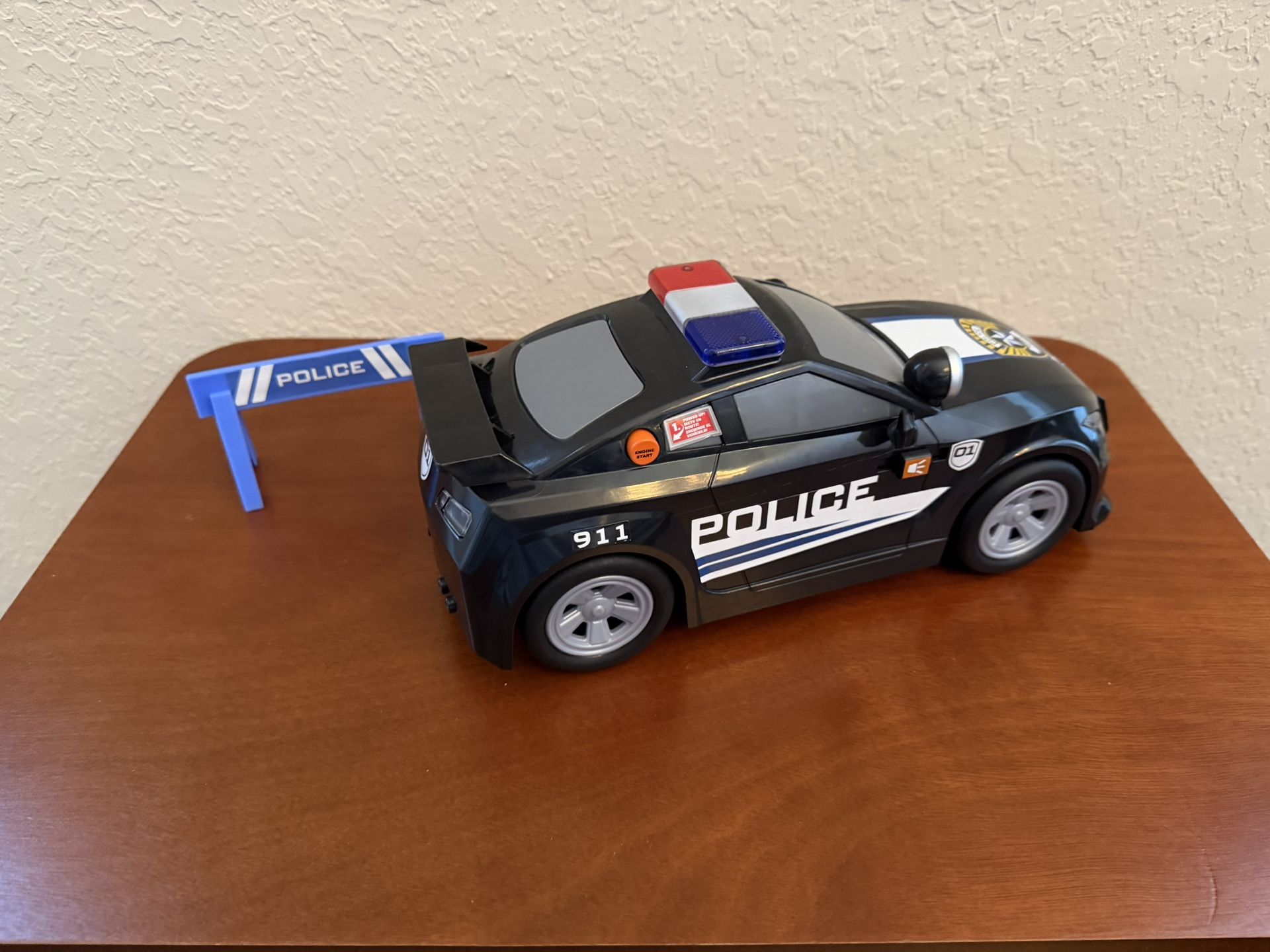 Mighty Fleet Power Movers 15” Interactive Police Car Toy – Motion Drive Motorized Action, Flashing Lights & Siren, Working Spotlight