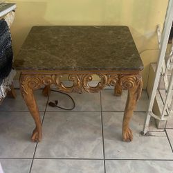 Square Marble Top Side Table