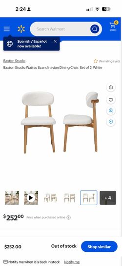 Set of 4 modern bouclé dining chairs – BRAND NEW IN BOX.