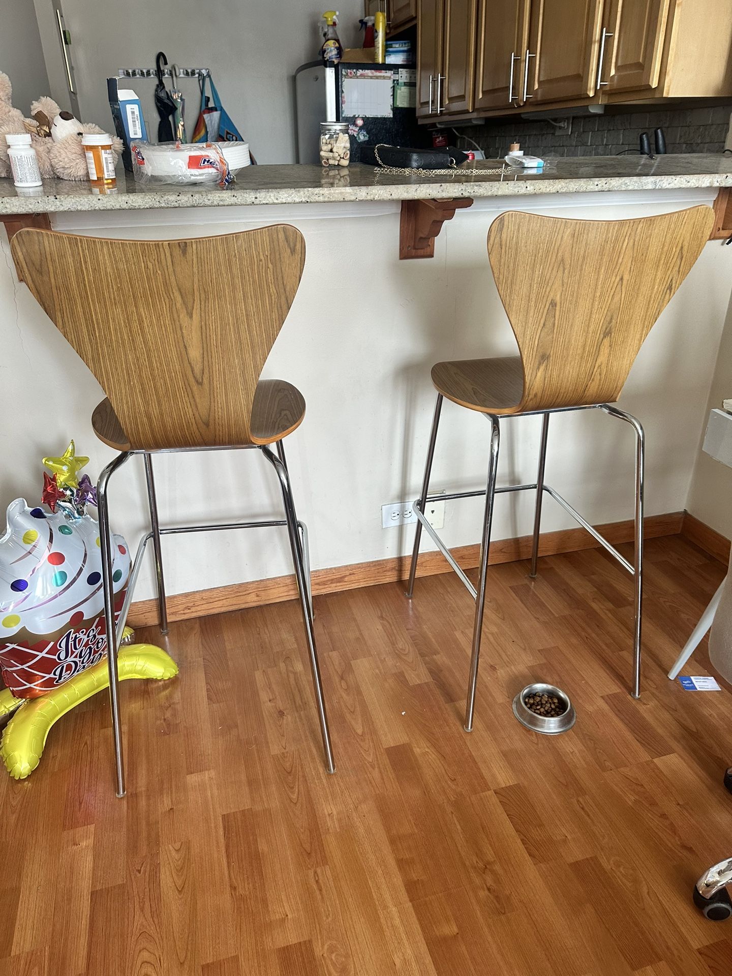Two High Bar Stool Chairs 