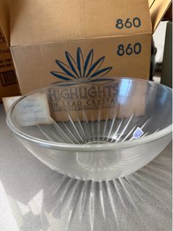 Vintage Princess House Highlights Lead Crystal Serving Bowl w/ Box