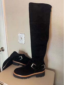 Marc Fisher knee high black suede Boots 8 1/2