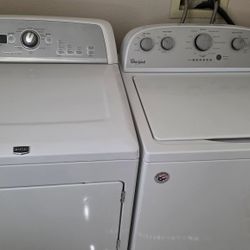 Whirlpool, washer and Maytag dryer