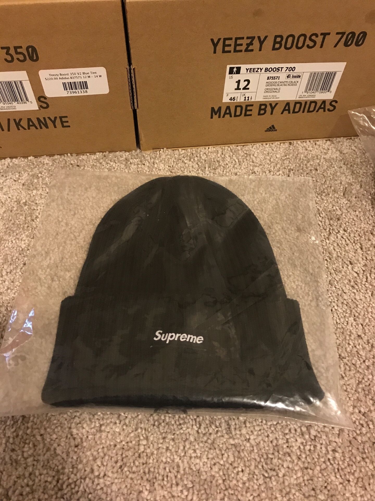 Brand new Black Supreme Overdyed Beanie Box Logo