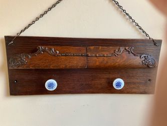 Vintage Wall Hanging made from Antique Treadle Sewing Machine  Cabinet  Parts