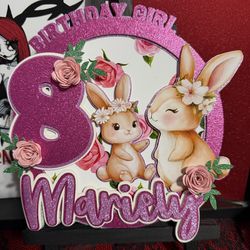 Custom Bunny Cake Topper