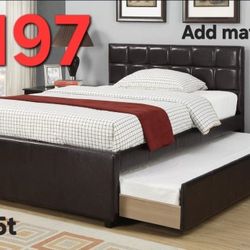 TWIN BED PLUS TRUNDLE DEAL SPECIALS ADD MATTRESS FINANCING AVAILABLE IS EASY TO QUALIFY WITH NO MONEY DOWN NO CREDIT CHECK