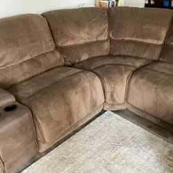 Corduroy Chocolate Brown Sectional 