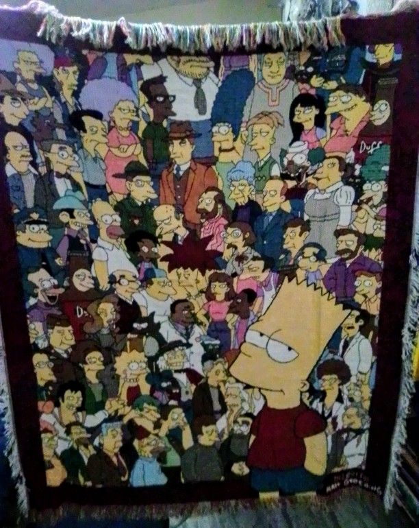 Matt Groening 2001 Tapestry Throw Rug The Simpsons