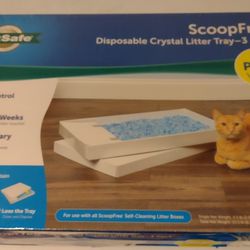 SCOOP SAFE CRYSTAL CAT LITTER 4 PACK WITH AUTO CLEANING TRAY
