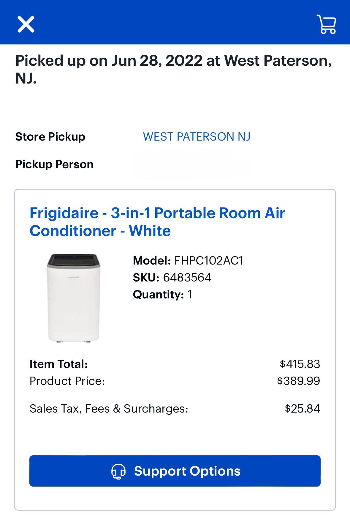 Frigidaire 3-in-1 Portable Room Air Conditioner 10000 BTU