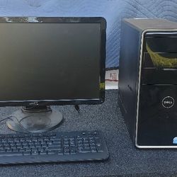 DELL Inspiron Desktop Computer + Monitor + Keyboard