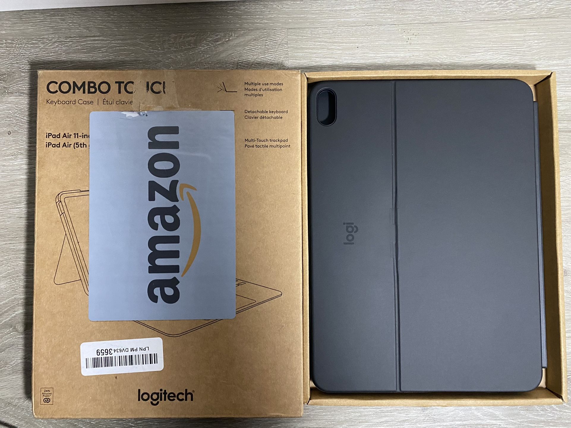 Logitech Combo Touch for iPad Air 11-inch M2/ Air 5th Gen Keyboard Case - Black