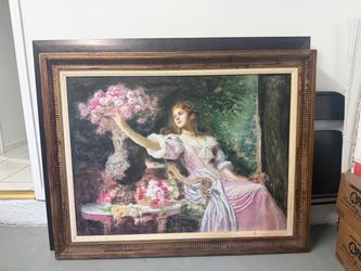 Large Framed Victorian Portrait Painting