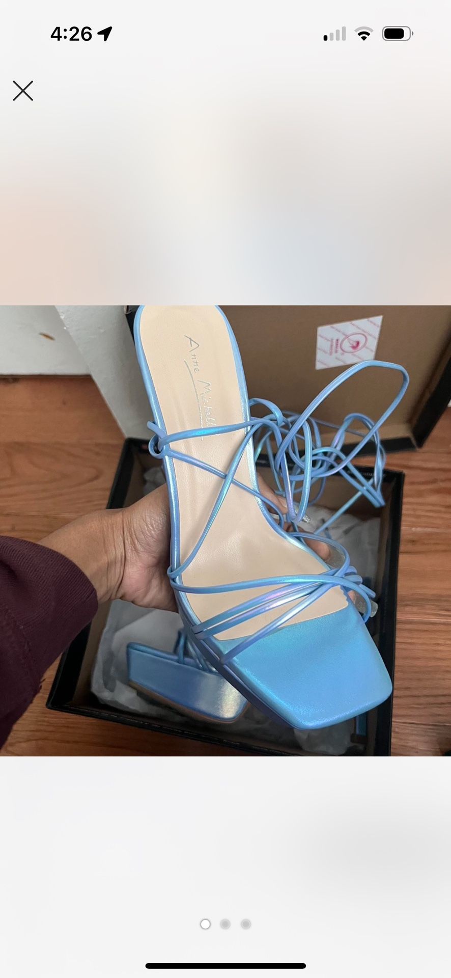 Baby Blue Iridescent Heels Woman Size 7