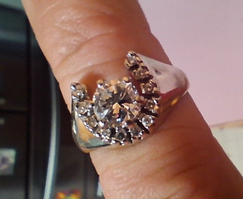 Elvis Diamond Horseshoe Ring 14k wg Custom And Beautiful