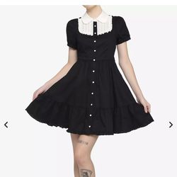 Hot Topic Black Dress with White Peter Pan Collar size XL