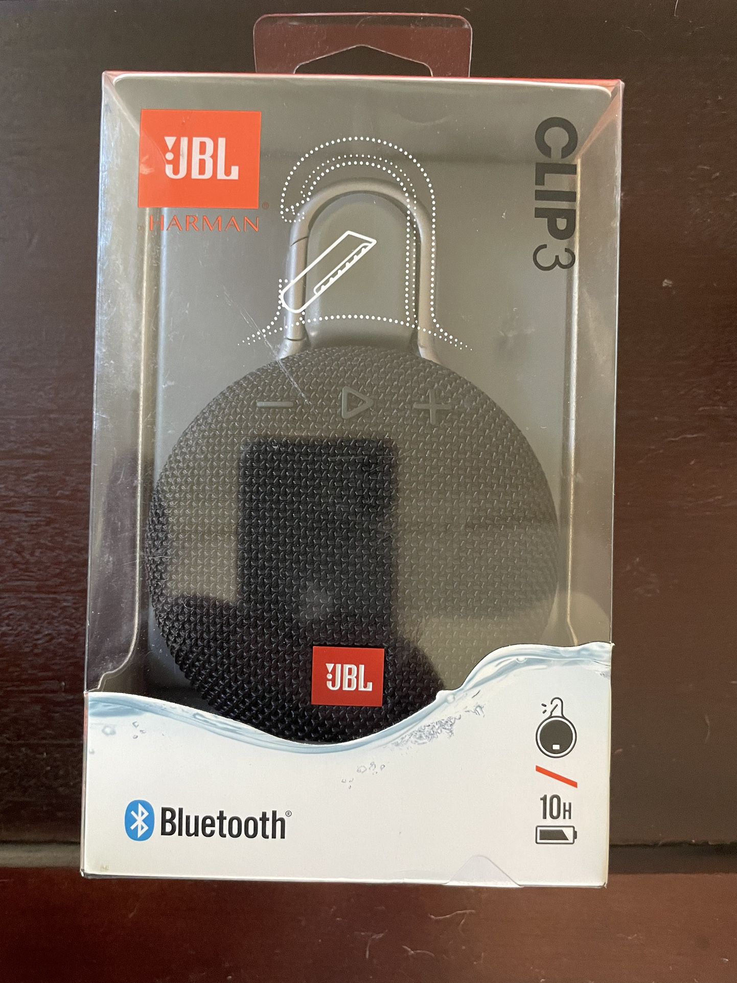 JBL Clip 3 Portable Bluetooth Speaker - Black (New In Box
