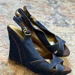 Y2K Guess Denim Wedge Sandals