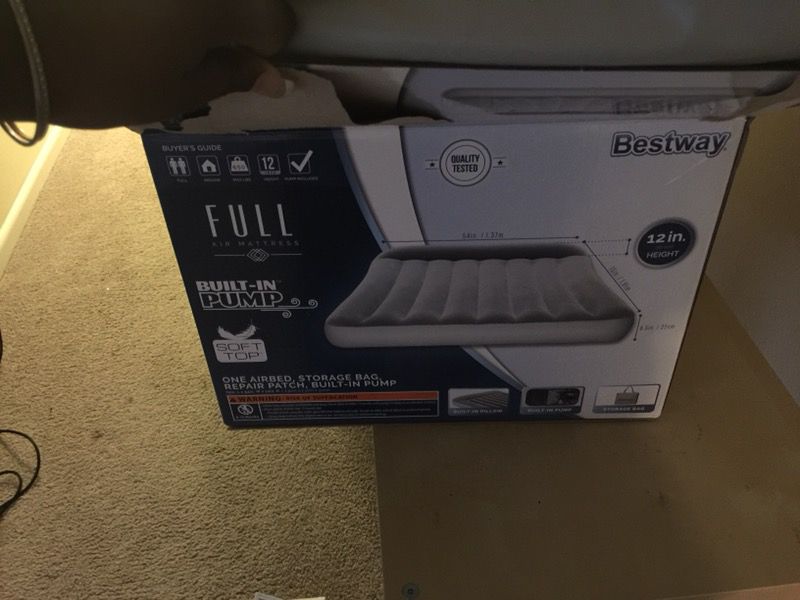 brand new air mattress w/ built in pump! $25