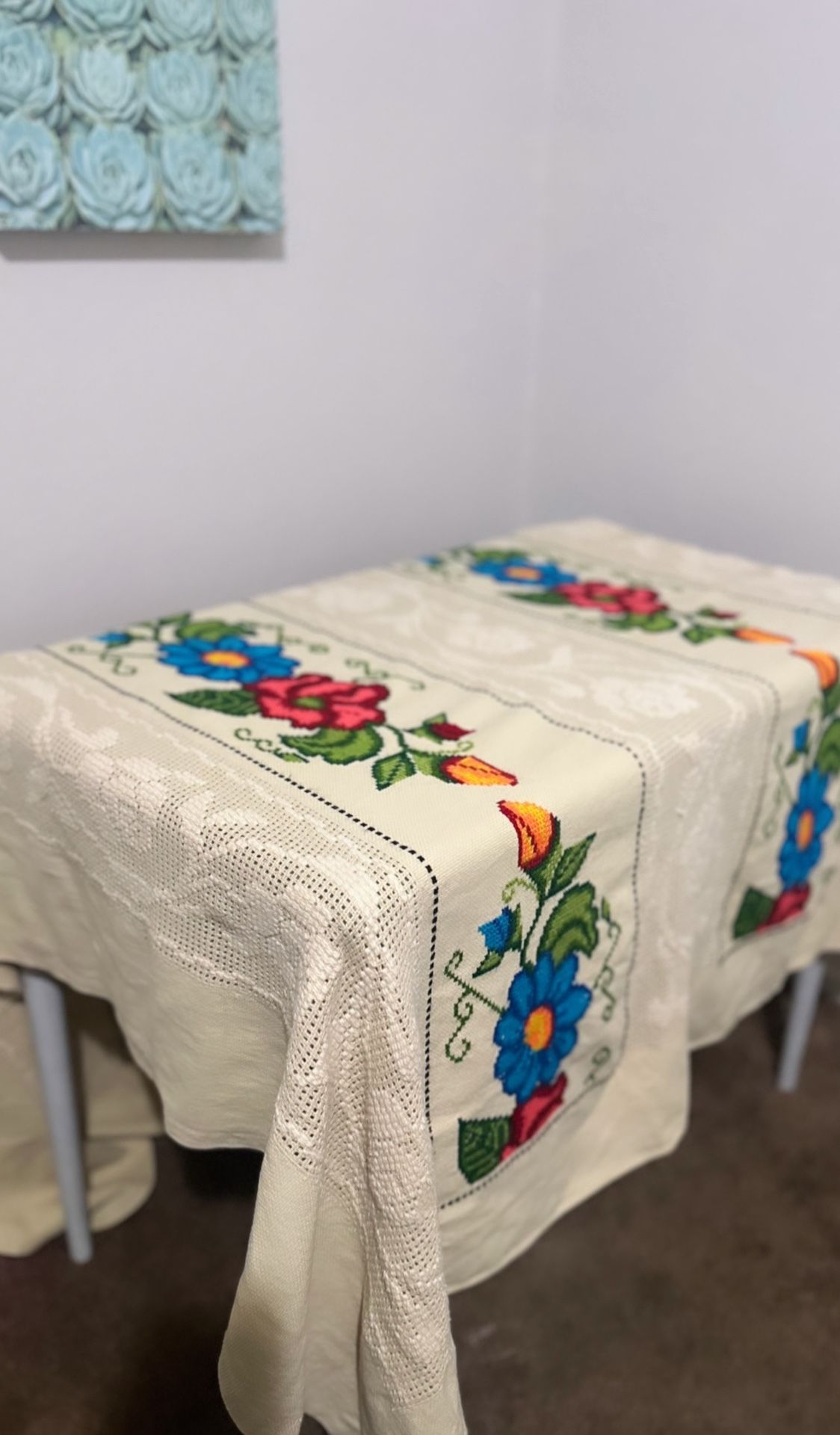 Mexican Embroidered Table Cloth