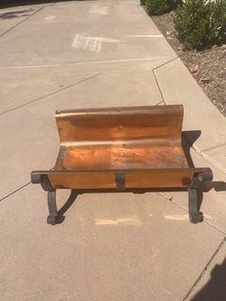 Copper and Cast Iron Fireplace Log Grate