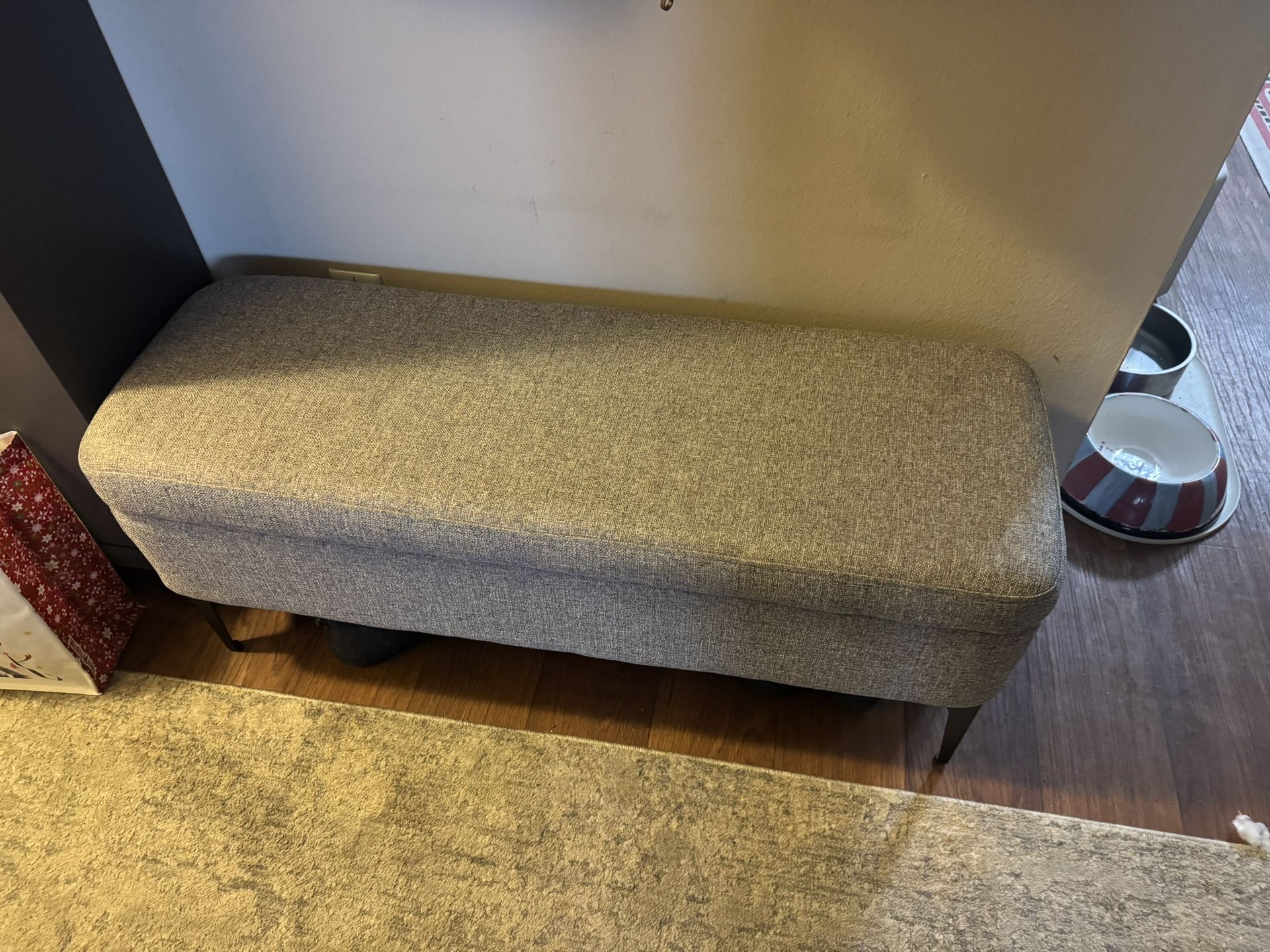 Gray Storage Bench