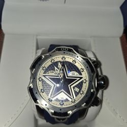 Invicta NFL Dallas Cowboys Reserve Chronograph Men's Sport Watch Blue Silicone