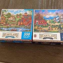 550 Piece Puzzle Lot Of 2 New 