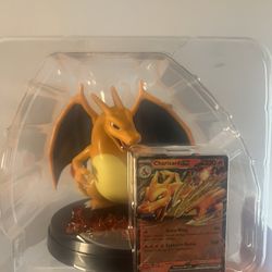 Charizard Statue And Charizard EX Card Promo