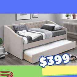 Brand New In Box Day Bed W/ Slats   + Trundle  And 2 Mattresses. Pick Up  In Long Beach