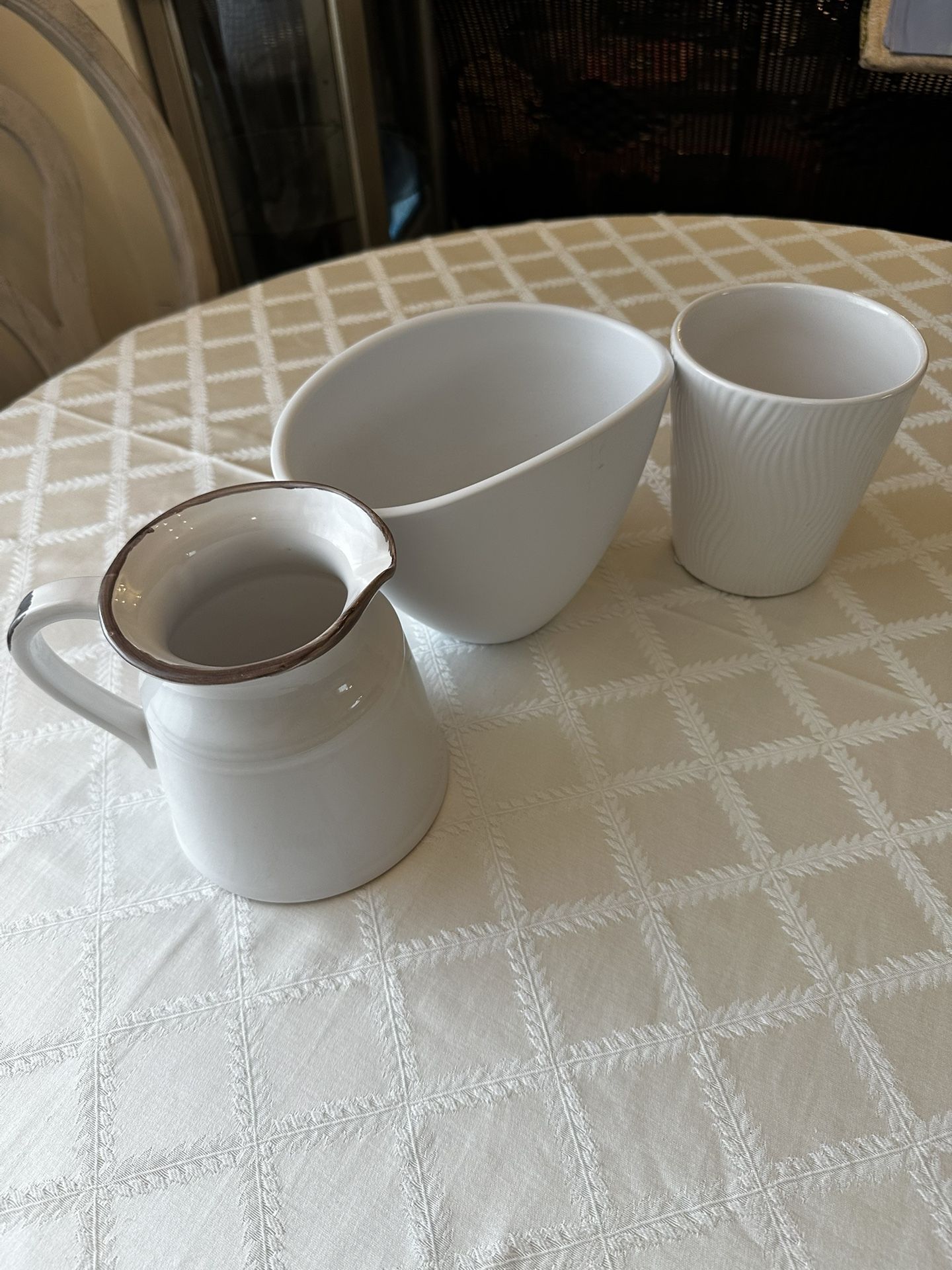 3 Ceramic Vases, Flowers Pots, No Holes