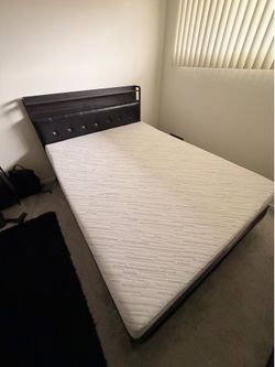 Queen Size Memory Foam Mattress and Bed Frame