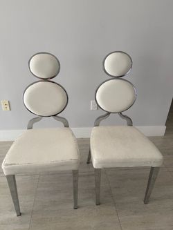 Set of 6 Modern Chrome Dining Chairs