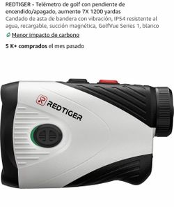 REDTIGER - Telémetro de golf con pendiente de encendido/apagado, aumento 7X 1200 yardas Candado de asta de bandera con vibración, IP54 resistente al a