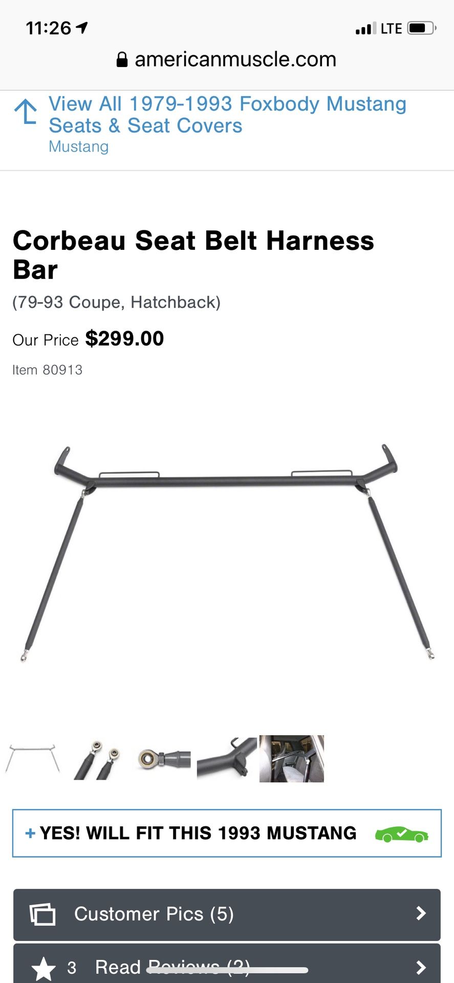 Harness bar fox body