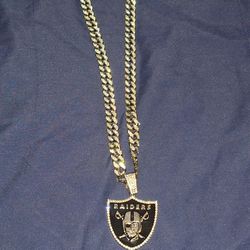 Raiders Iced Out Rhinestone Pendant Necklace