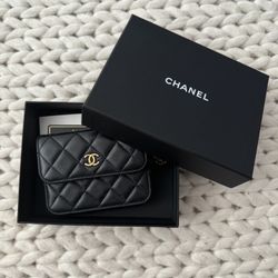 Authentic Chanel Belt Bag Pearl Crush Lambskin