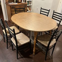 Wooden Breakfast Table + Chairs 