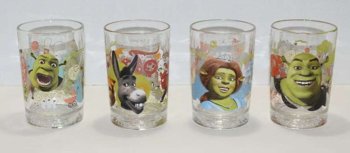 2007 DreamWorks McDonald's Shrek The Third Set of 4 Glasses