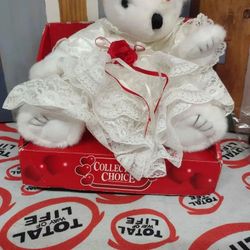 Dan Dee Collector's Choice Plush Bride Bear In Wedding Gown 